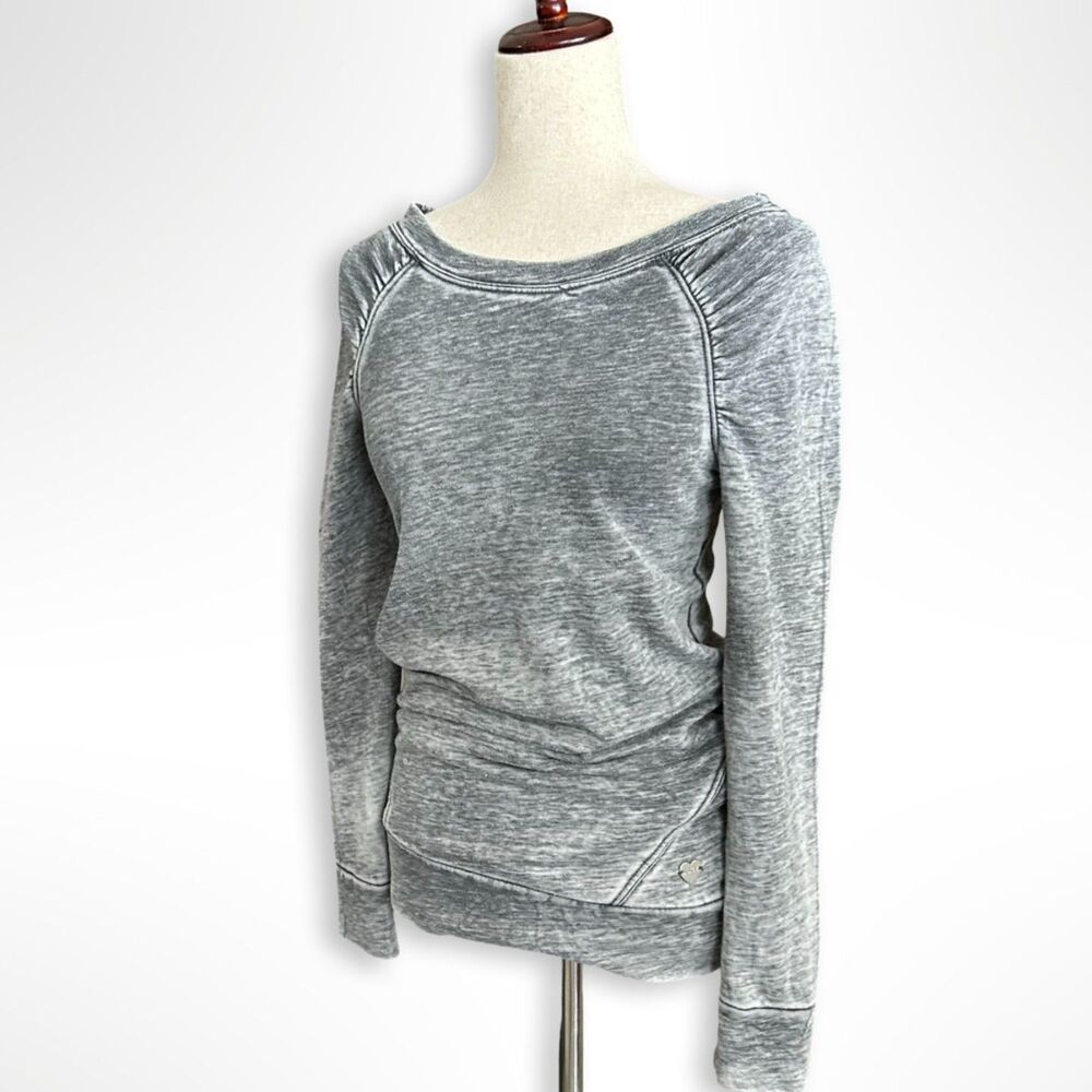 Juicy Couture Relaxed, Washed Black Grey Long Sleeve Pullover, S, Y2K Lounge